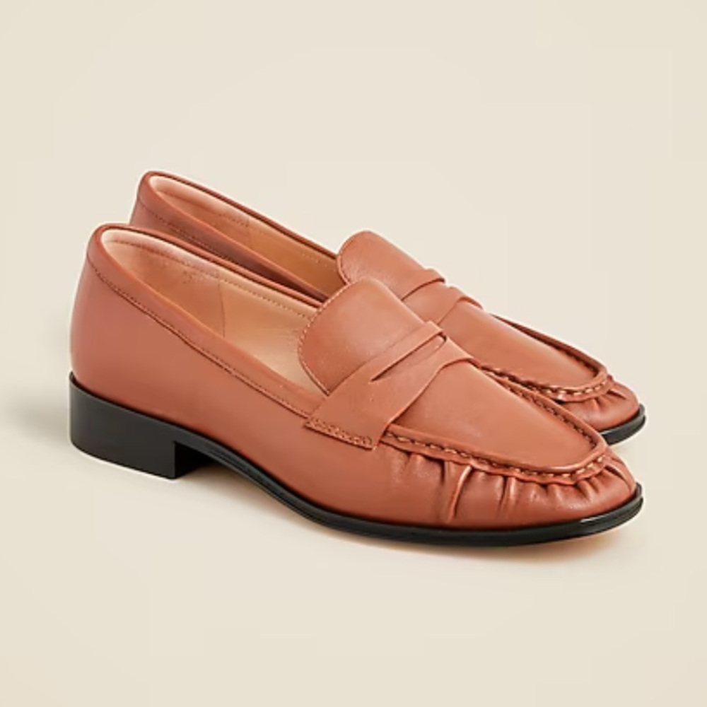 J. Crew Maison ruched loafers in leather